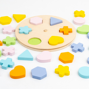 Tablero de Clasificación Geométrica Montessori, Tablero Giratorio de Madera Ecológico para Combinar Formas y Colores, Juguete de Bloques Coloridos para Niños de 2 a 4 Años - Product Image 3