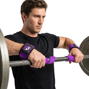 Correas de levantamiento de pesas acolchadas de neopreno antideslizantes transpirables con color y logotipo personalizables con protección avanzada para entrenamiento unisex - Product Image 1
