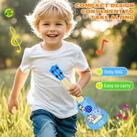 High Quality Children's Early Education 10 Inch Cartoon Animal Four String Guitar Plastic Musical Instruments Toy