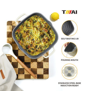 Marmite <span class=keywords><strong>à</strong></span> <span class=keywords><strong>induction</strong></span> et allant au four avec couvercle 5,2L 24m en fonte d'aluminium légère - Product Image 4