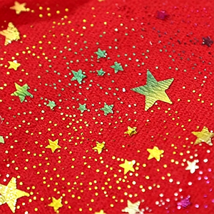 Chapeau de Père Noël rouge avec imprimé étoile, bordure blanche en peluche, chapeau de fête doux pour adulte pour les célébrations de Noël - Product Image 4