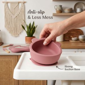 Tazón de Silicona para Alimentación de Bebés, Antideslizante, con Ventosa, Juego de Cucharas Suaves, Vajilla Infantil, Venta al por Mayor - Product Image 4