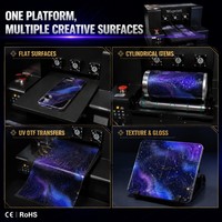 Imprimante UV de bureau A3 avec impression synchronisée de poudre dorée pour coques de téléphone, étiquettes en cristal, tout-en-un, double mode, USA