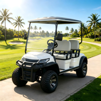 Voiturette de golf électrique 4 places, véhicule de transport pour les golfeurs, idéale pour les terrains de golf, les complexes hôteliers et les hôtels