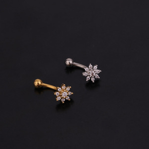 <span class=keywords><strong>Piercing</strong></span> de Acero Inoxidable Chapado en Oro con Circonita Cúbica para Ceja, Tragus, Helix, Rook, Oreja y <span class=keywords><strong>Labio</strong></span>, Diseño Curvo Tipo Banana - Product Image 2