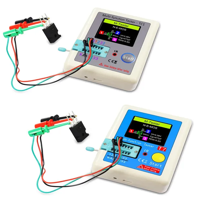 LCR-TC1 1.8" TFT LCD Display Multi-meter Transistor Tester Diode Triode Capacitor Resistor Test Meter MOSFET NPN PNP Triac MOS