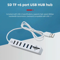 2025 USB 2.0 Hub 6 Ports Hub Multi Splitter Port 100cm Long Câble Multiple Expanderfor Ordinateur Portable PC USB Adaptateur Accessoires