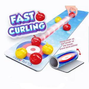 <b>Tabletop</b> Curling Game 86cm Educational Toy For Kids And Parents Indoor Board Game With Blue And Yellow Stones - Product Image 5