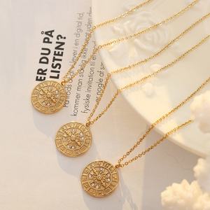 Collar con Colgante Redondo con Incrustaciones de Circonio, Horóscopo, Acero Inoxidable 316L para Mujer - Product Image 2