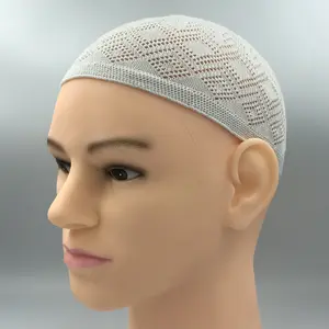 2023 fábrica atacado desgaste diário dos homens de algodão tricô crochê gorro religião muçulmana oração kufi chapéus para homens muçulmanos