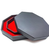 Plateau à dés octogonal en cuir PU transfrontalier, plateau de rangement rectangulaire de bureau, conception silencieuse pour l'échecs, les cartes et les divertissements