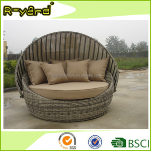 Écologique Rotin meubles <span class=keywords><strong>de</strong></span> <span class=keywords><strong>jardin</strong></span> en osier rond lits <span class=keywords><strong>de</strong></span> jour <span class=keywords><strong>avec</strong></span> <span class=keywords><strong>Auvent</strong></span> - Product Image 5