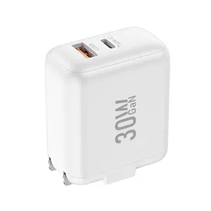 High Quality PD 30W Fast Charging Cell Phone Adapter USB A And Type C Dual Port Power Charger For Mobile Phone