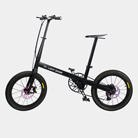 Light Shark Technology Vélo BMX classique pliant en fibre de carbone Frein à disque de 20 pouces Ville décalée Commutation à la mode