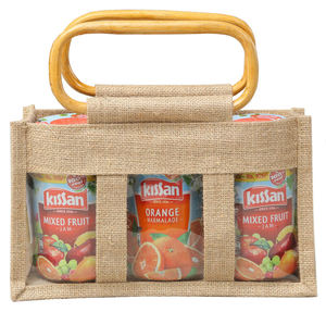 ถุงกระสอบป่านแบบมีหูหิ้วสามขวด ถุงกระสอบป่านใส่แยม ถุงย่อยสลายได้ ผลิตในรัฐเบงกอลตะวันตก ประเทศอินเดีย - Product Image 3