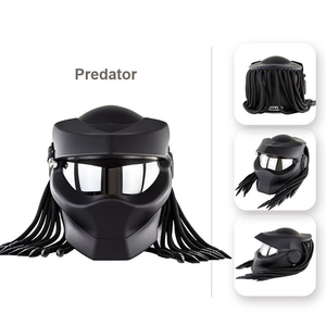 Durable ABS <strong>Predator</strong> Face Shield Full Face Motorcycle <strong>Helmet</strong> with Cool Bullet Head Braid - Product Image 2