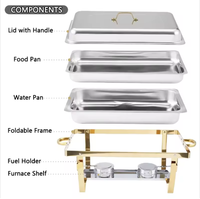 Hotel- und Restaurant-Chafing-Dish-Set aus Edelstahl für Buffets – Speisenwärmer mit Gasbetrieb für Catering und Warmhaltevorgänge
