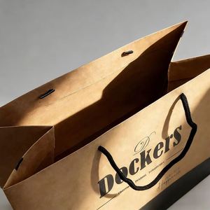 <b>Biodegradable</b> Wholesale Custom Logo Printed Clothing Shopping Market Retail Tote Brown Kraft Paper Bag <b>Packaging</b> With Handles - Product Image 5