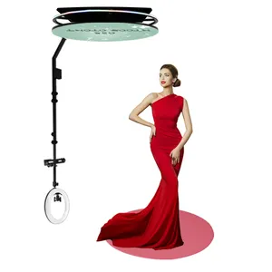 80cm 360 degree portable photo booth RGB light machine ipad party selfie video Free accessories automatic spin 360 photo t for L