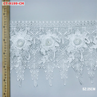 Tissus en Guipure : Personnalisation sur Mesure par l'Usine – Dentelle Élastique Soluble dans l'Eau à Grandes Largeurs, Broderie 3D Florale, Blanc et Autres Couleurs