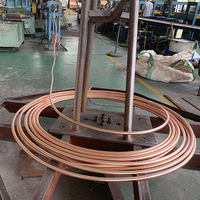 Tube en cuivre déoxydé au phosphore C12200 en spirale pour CVC et réfrigération, diamètres extérieurs 1/4", 3/8", 1/2", longueurs 50ft, 100ft par rouleau