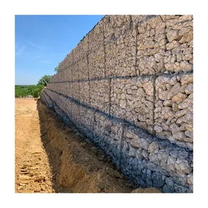 Verzinkter & PVC Gabion Sechseckiger Eisendraht Mesh Gabion Korb und Gabion Matratze für Damms chutz