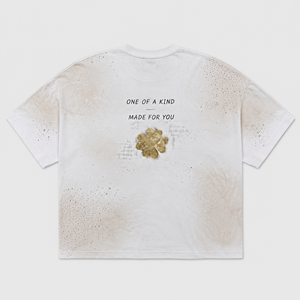 Rhinestone Portrait Graphic T-shirt Floral Detail <b>Tee</b> Heavyweight Cotton Boxy Fit <b>White</b> Vintage Streetwear Custom Men T Shirt - Product Image 2