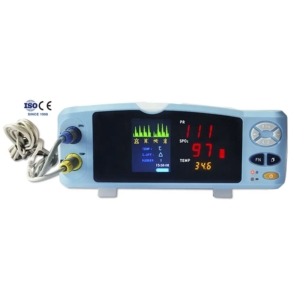 Hospital Vital Signs Monitor Patient SpO2 Blood Oxygen Monitor Tabletop Pulse Oximeter with Fingertip SpO2 Sensor