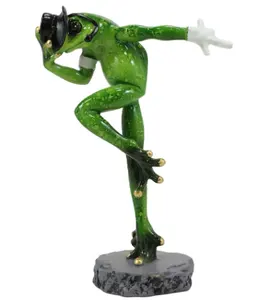 Statue grenouille en résine Michael dancer home decor
