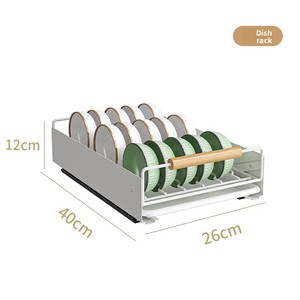 Scaffale Estraibile in Metallo per <span class=keywords><strong>Cucina</strong></span>, Scolapiatti per Mobile Sottolavello, Design Mobile, Nessuna Installazione Richiesta, Cesto Multiuso per Drenaggio - Product Image 5