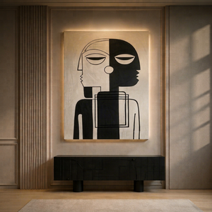 Art mural abstrait minimaliste moderne fait à la main – Peinture acrylique sur toile avec cadre, art moderne, peinture sur toile artisanale - Product Image 1
