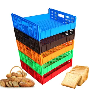 Customized security food grade bakery stackable Hire Bread Tray bread plastic crate for supermarket Bread Bakery