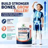 Capsules de soutien à la croissance pour enfants OEM, calcium, vitamine D K2, force osseuse, développement de la taille, complément nutritionnel pour enfants, 60 capsules