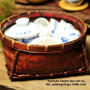 Panier de rangement vintage en bambou fait main et écologique, boîte à collation multifonction avec finition tressée pour fruits secs, pelle à poussière ou usage alimentaire - Product Image 4