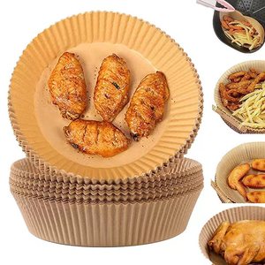 Papel de Hornear Redondo Marrón para Freidora de Aire, Antiadherente <span class=keywords><strong>y</strong></span> Resistente al Aceite, para Envolver Galletas <span class=keywords><strong>y</strong></span> Pasteles, Venta al por Mayor - Product Image 3