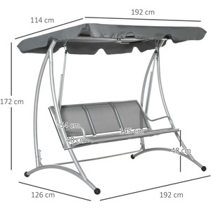 AJUNION Outdoor <strong>Swing</strong> Chair <strong>Garden</strong> Hammock <strong>Bench</strong> Patio Porch <strong>Swings</strong> with Adjustable Canopy - Product Image 5