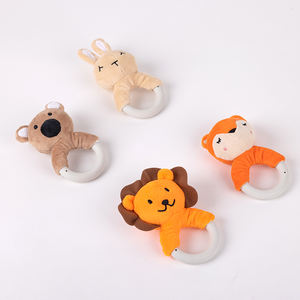 الخشب حلقة لينة حشرجة الكرتون التدريب فرشاة الأسنان الحسية القلب ألعاب التسنين الحيوان شكل خشبي الطفل حلقات التسنين - Product Image 1