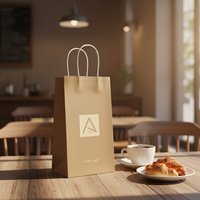 Robuste Schwarze Kraftpapiertüten für Lebensmittel, Geschenke, Einkäufe Personalisiertes Logo, Direkt ab Werk