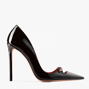 CUSTOM Party Thin Heels D'Orsay <b>Pumps</b> 2024 New Arrival <b>Black</b> Leather Pointed Toe Rivet Dress Shoes High Quality Spring <b>Womens</b> - Product Image 6