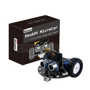 Voiture programmable DeskPi MicroCar conçue pour Microbit, avec écran OLED 0,96 pouces, capteurs ultrasoniques, programmation et télécommande G861 - Product Image 1