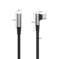 Adaptateur d'écouteurs DAC USB-C 90 degrés, câble audio AUX femelle mâle 3,5 mm, convertisseur en alliage d'aluminium + coton tressé 90 degrés DAC