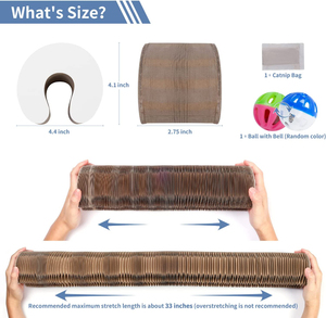 แผ่นข่วนเล็บแมวแบบพับได้ ทำจากกระดาษ แข็งแรง ทนทาน รีไซเคิลได้ พร้อมของเล่นแมว - Product Image 3