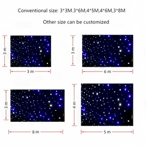 Popular Branco e Azul LED Estrela Pano Tela Céu Noturno Estrela Cadente Cortina com Branco Quente Matrix Luz Backdrop - Product Image 6