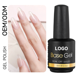 Base de Gel UV de Alta Calidad OEM, Sin HEMA, 9 Colores, Sin Efecto Amarillo, Sin Necesidad de Limpiar, Acabado Brillante Diamante, Base de Goma Transparente - Product Image 1