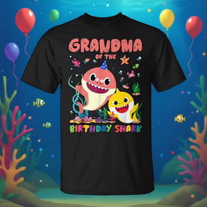T-shirt « Grand-mère du requin d'anniversaire » pour une célébration amusante en famille - Product Image 3