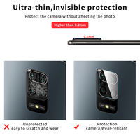 Protection d'objectif de téléphone portable pour Xiaomi Redmi Note 9s, protecteur d'appareil photo en verre trempé