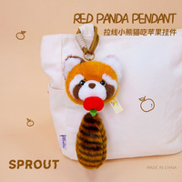 UYEAH OEM Porte-clés Panda en Peluche Douce, Breloque pour Sac, Voiture, Sac à Dos, Cadeau pour Enfants, Porte-clés Panda Rouge Mignon Personnalisé
