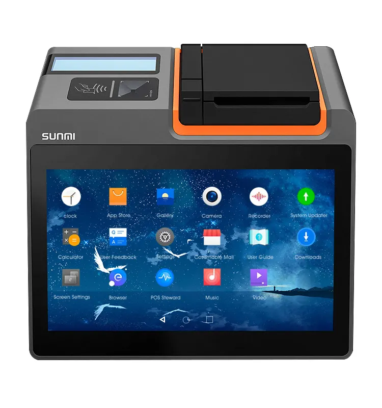 Sunmi T2 미니 안드로이드 와이파이 4 그램 스캔 카메라 NFC 80 미리메터 프린터 현금 수신기 기계
