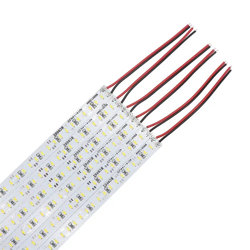 Barra de luces LED de alto brillo, 4014 SMD, 144 Led, 100cm, CC, 12V, tiras de luz blanca cálida