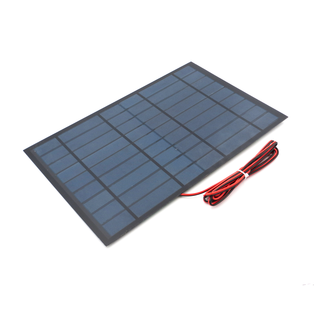ZONADAH Kit de mini panneau solaire 2 W 12 V, câble de 3 mètres, chargeur de batterie, bricolage, maison, projets scolaires, camping, pêche, randonnée, jardin